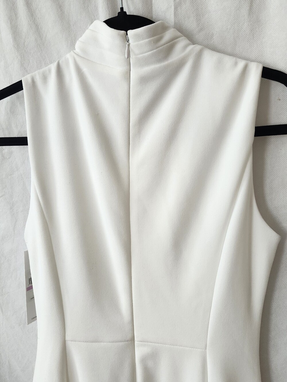 Calvin Klein Sleeveless Cowl Neck Draped Sheath Dress in Cream Sz 6 - Picture 5 of 7
